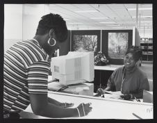 Joyner Library staff assisting