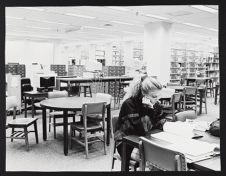 Student reading in Joyner Library