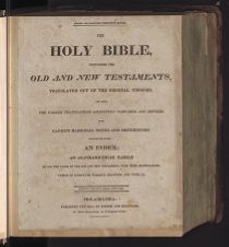 Bible with family records for the William and Martha Galloway family