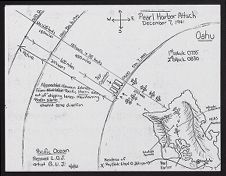 Hand-drawn maps of the attack on Pearl Harbor 