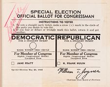 Special Election Official Ballot for the Unexpired Term of W. O. Burgin