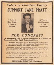 Campaign Flyer for Jane Pratt for Congress