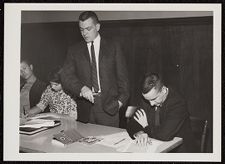 Photograph of Jim Chesnutt speaking at student government event