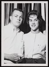 Photograph of Jim Chesnutt presenting Judy Redfern with his fraternity pin