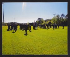 Photograph of Air Force ROTC cadets in formation for Leadership Lab