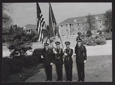 Photograph of Air Force ROTC cadets presenting colors