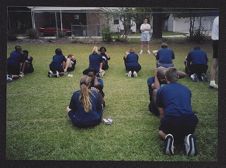 Photographs of Air Force ROTC cadets in physical training