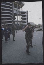 Photographs of Air Force ROTC Leadership Lab outside East Carolina's football stadium