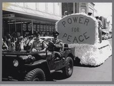 Photograph of Air Force ROTC parade float in downtown Greenville, North Carolina