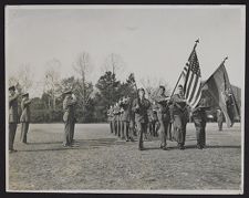 Photograph of ECU Air Force ROTC cadets marching