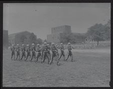 Photograph of ECU Air Force ROTC drill team marching