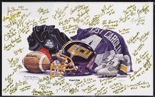 Pirate Pride poster signed by East Carolina University football players and coach