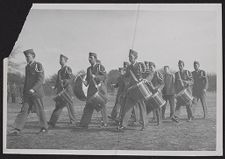 Photograph of Air Force ROTC Drum and Bugle Corps marching