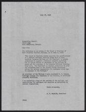 Letter from President John Messick to Commanding General of Fort McPherson, Georgia