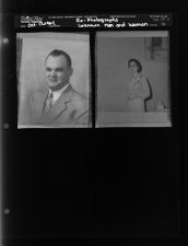 Re-photographs of unknown man and woman (2 Negatives) (October 11, 1962) [Sleeve 40, Folder d, Box 28]