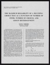 The Maximum Reliability of a Multiple-Choice Test as a Function of Number of Items, Number of Choices, and Group Heterogeneity