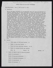 Department of Psychology Annual Report, June 1, 1974 to May 31, 1975