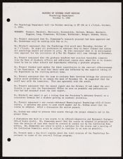 Minutes of October Staff Meeting Psychology Department, October 3, 1966