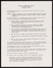 Minutes of October Staff Meeting Psychology Department, October 2, 1967