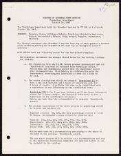 Minutes of November Staff Meeting Psychology Department, October 30, 1967