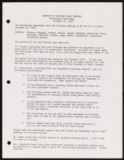 Minutes of November Staff Meeting Psychology Department, November 11, 1968