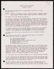 Minutes of the Staff Meeting of the Psychology Department, October 4, 1971