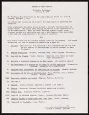 Minutes of the Staff Meeting of the Psychology Department, February 5, 1970