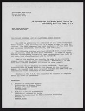 Preliminary address list of electronic music studios