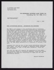 Tape distribution service: Information for composers, July 1, 1966