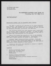 Preliminary address list of electronic music studios