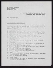 Studio directory questionnaire