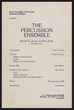 Concert program for East Carolina University Percussion Ensemble, November 12, 1979