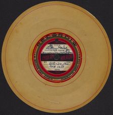 Acetate record with message from Lt. Arthur McIntyre