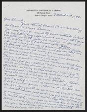 Correspondence, March 12, 1970