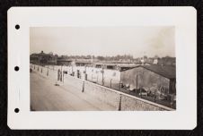 View of Gusen I Concentration Camp with the wall and wire fences visible