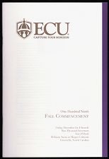 One Hundred Ninth Fall Commencement program