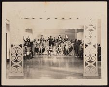 Goup of musicians and dancers in a ballroom. Greenville, North Carolina.