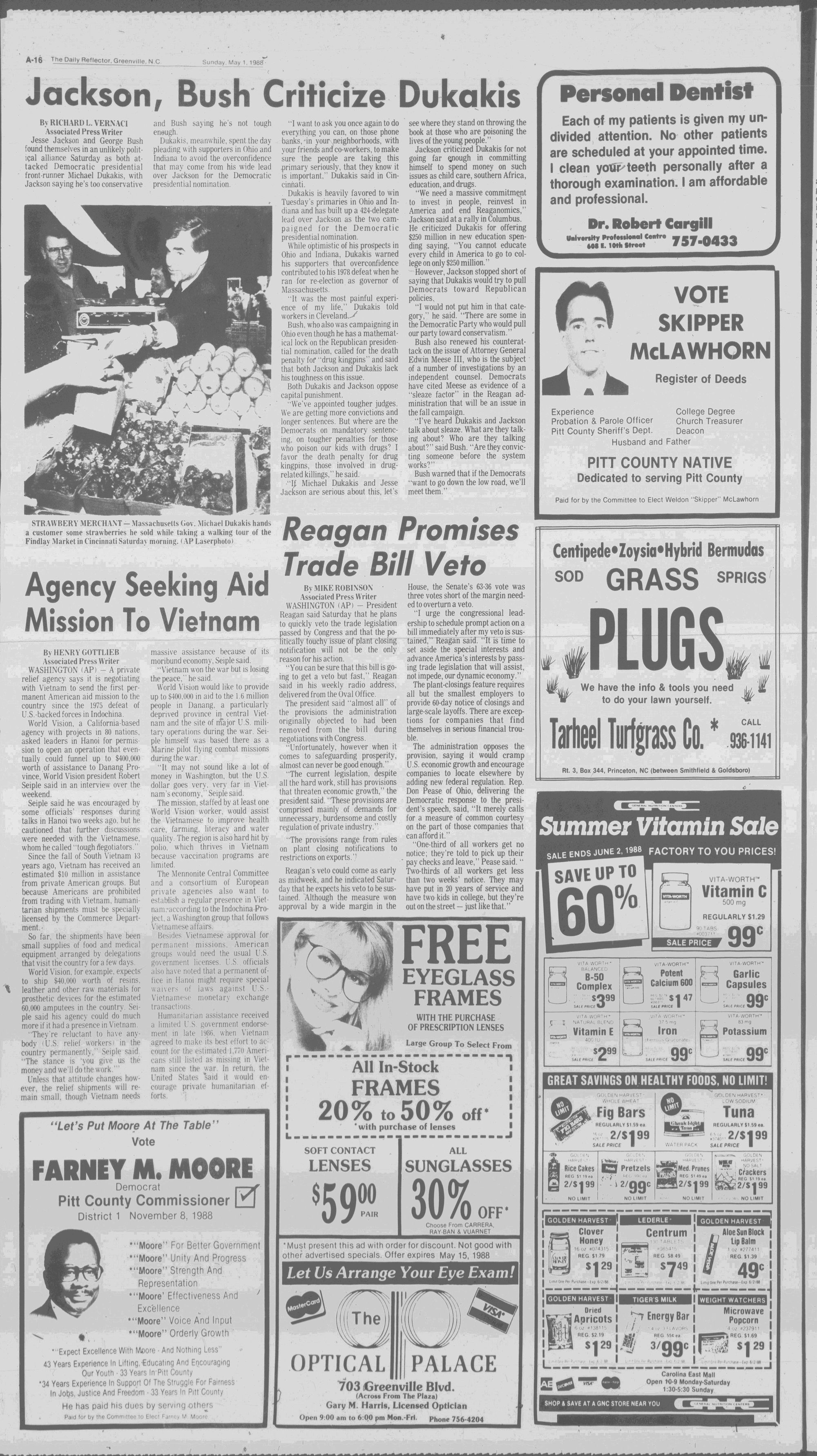 Daily Reflector, May 1, 1988 - ECU Digital Collections