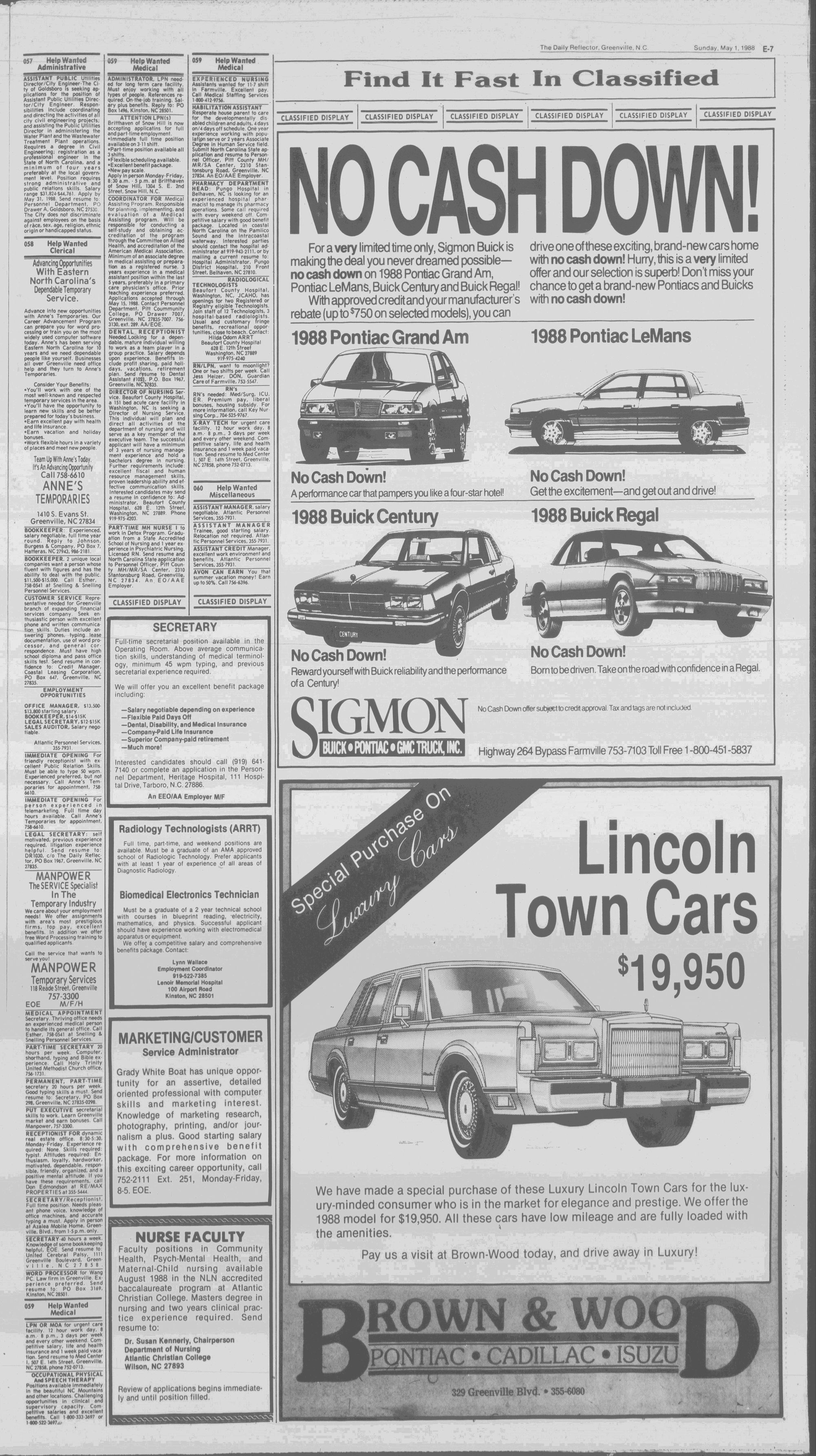 Daily Reflector, May 1, 1988 - ECU Digital Collections