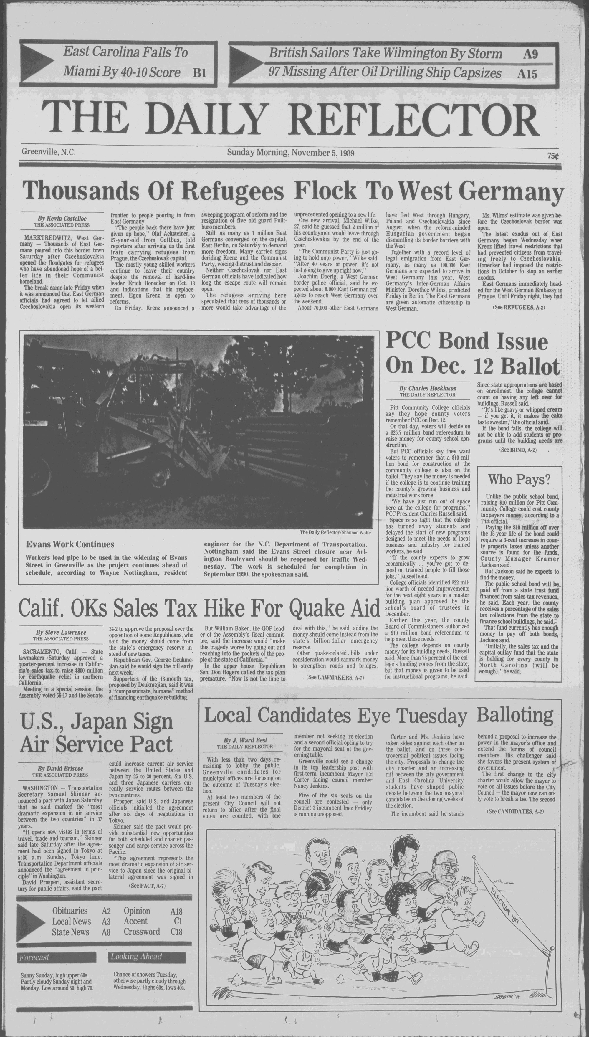 Daily Reflector, November 5, 1989 - ECU Digital Collections